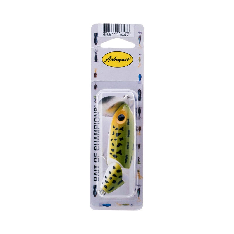 Arbogast Jointed Clicker Jitterbug Topwater Bass Fishing Lure, Excellent for Night Fishing, Frog White Belly, 3 1/2"", 5/8 oz - Image 4